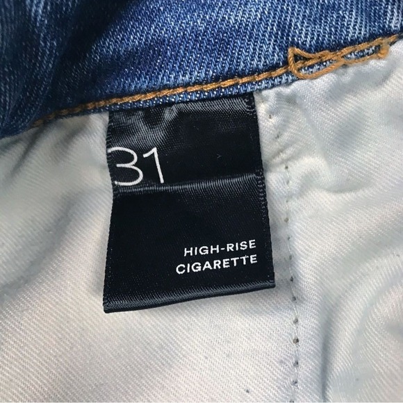 PILCRO High Rise Cigarette Jean Size 31 Slim Straight Leg High Waist Raw Hem - Picture 8 of 14